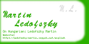 martin ledofszky business card